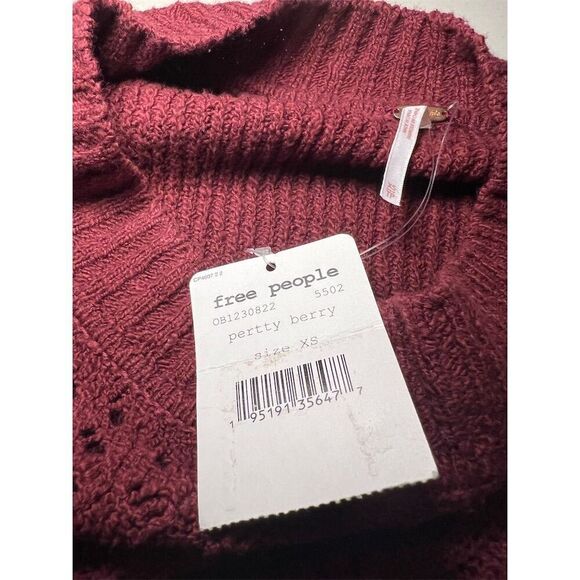 Free People Harper Knit Cardigan Sweater XS Maroon Long Sleeve Casual - Picture 9 of 12